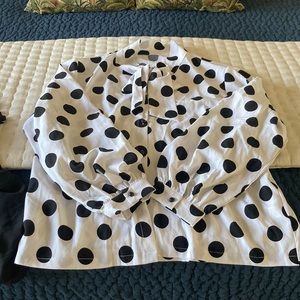 Shein 2XL polka dot button up